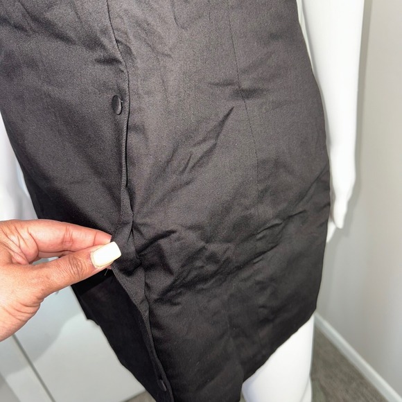 Commense Sleeveless Mini Dress Button‎ Front Fitted Party Cocktail Black Size L - Picture 17 of 17